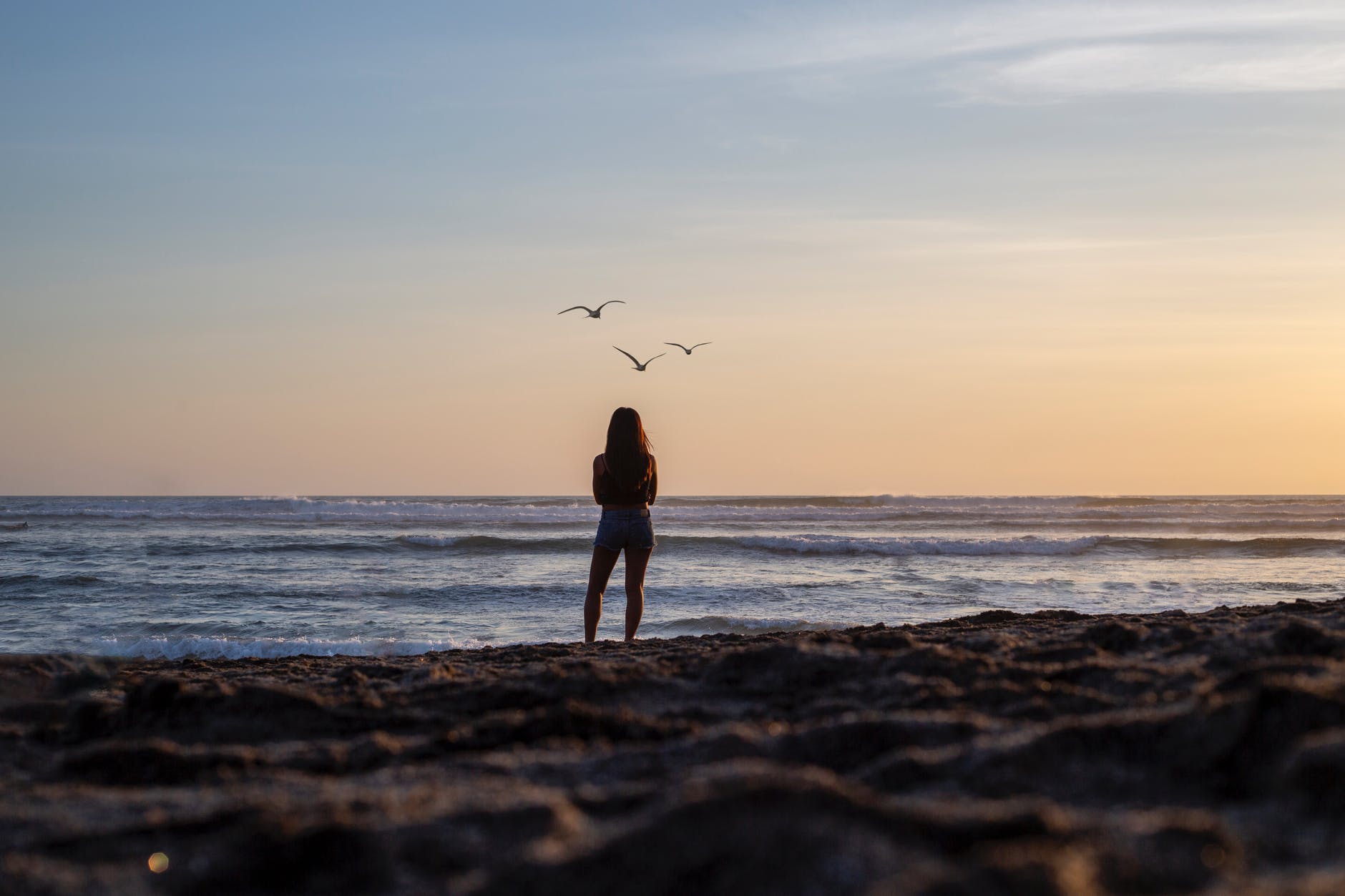 woman gazing at the ocean view